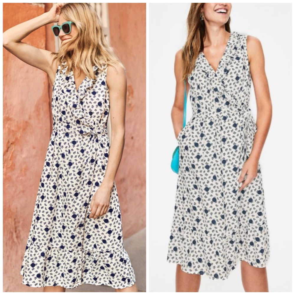 Boden Nancy Linen wrap dress